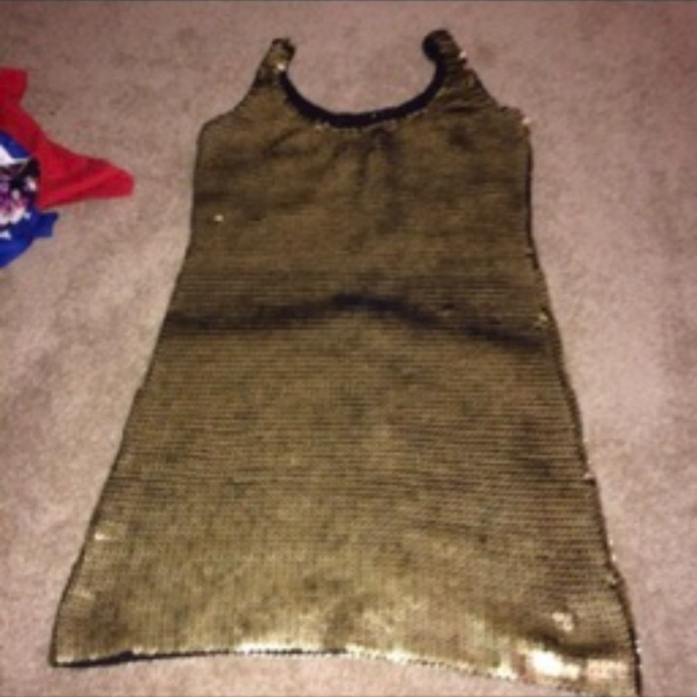 Gold Party Dress w/sequins​